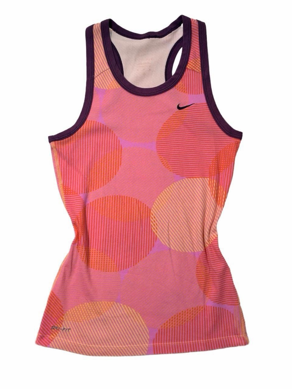 y2k Nike Pink & Orange Geometric Racerback Workout Tank Top